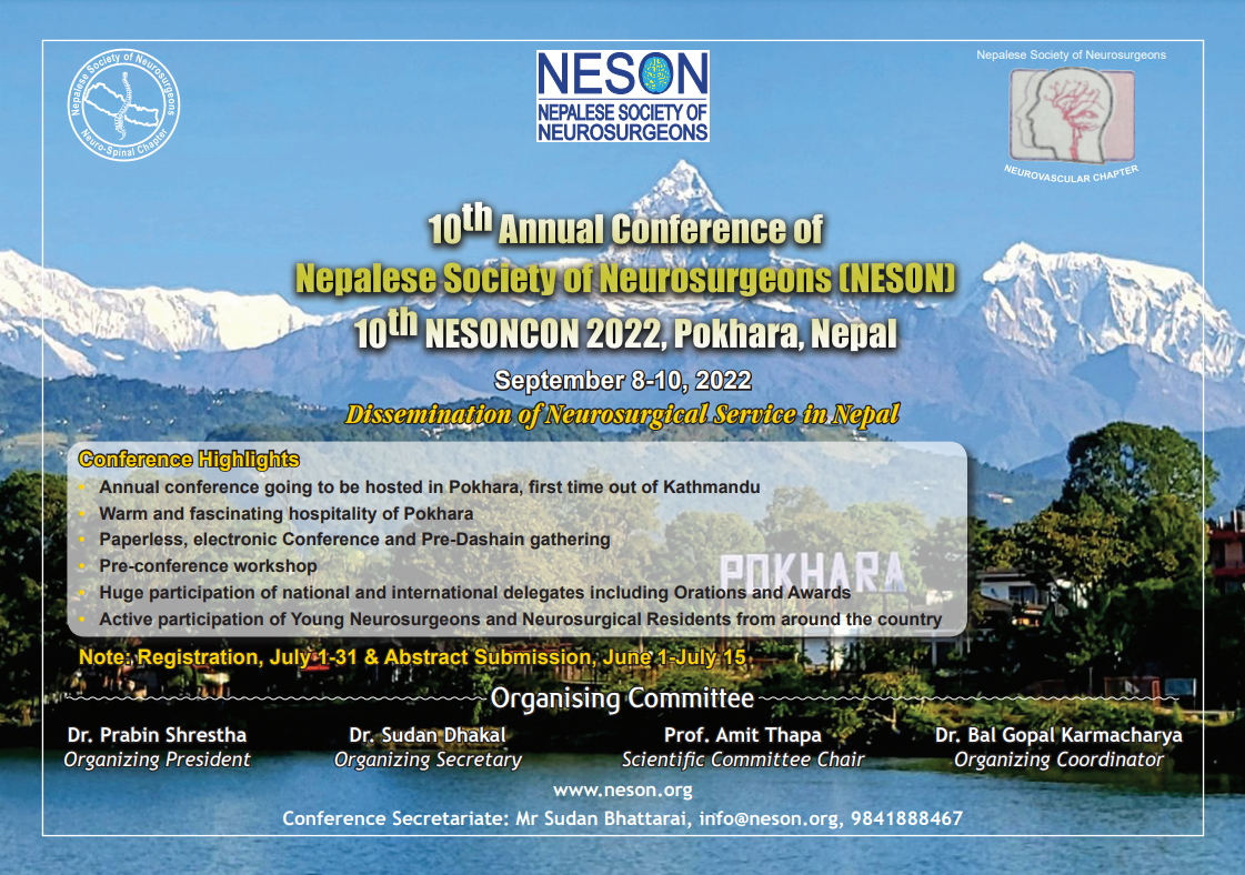 10th Annual Conference of Nepalese Society of Neurosurgeons (NESON) NESONCON 2022
